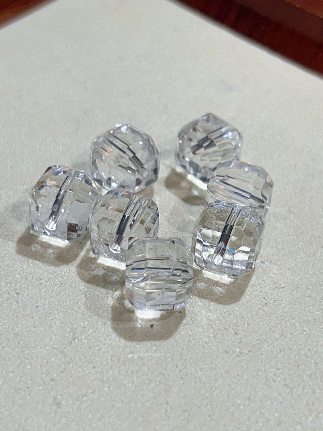 Faceted Clear Quartz Sugar Cube