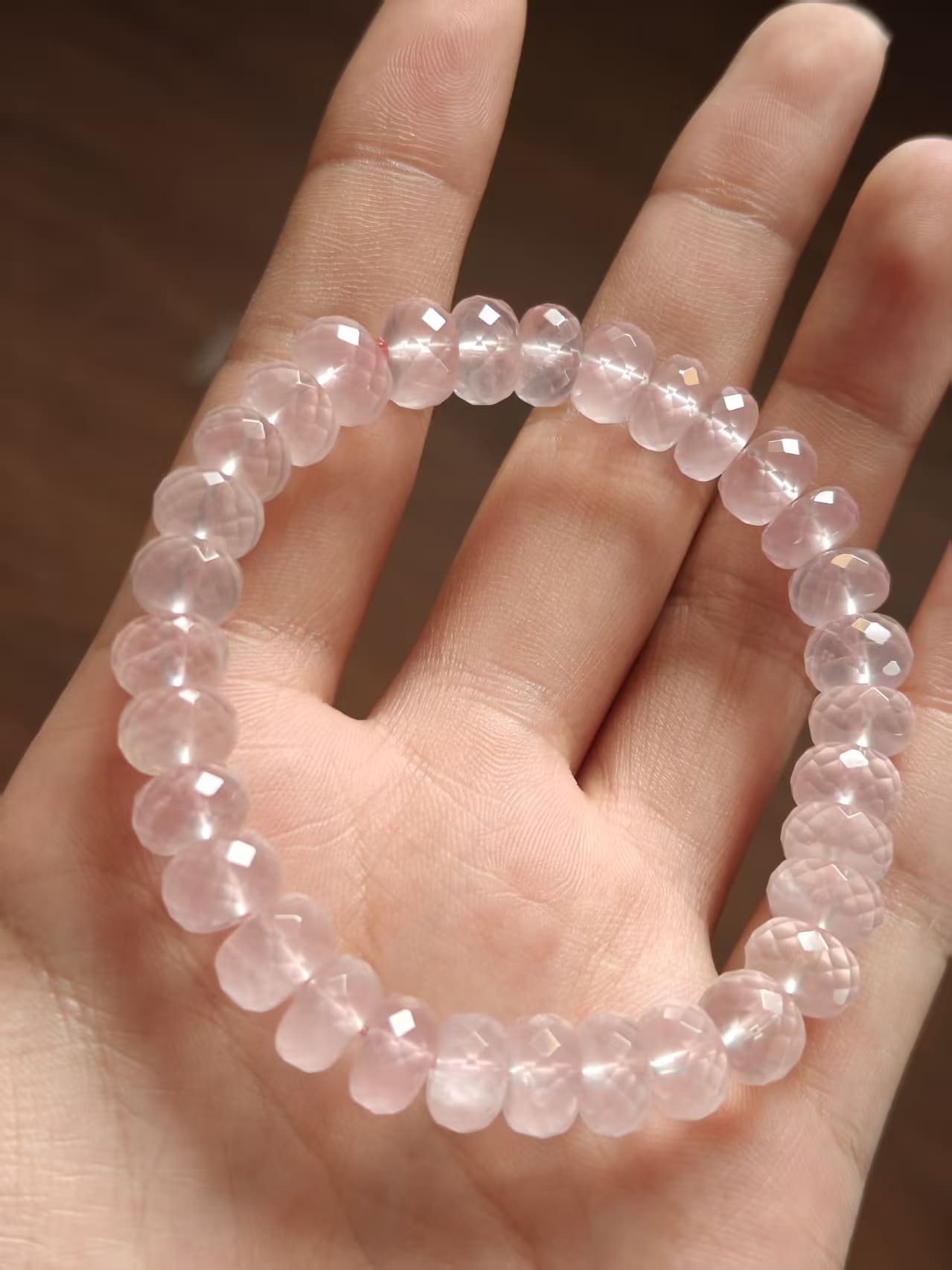 Rose Quartz Flat Bead